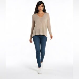 Helmut Lang Beige Textured Silk Knit Top